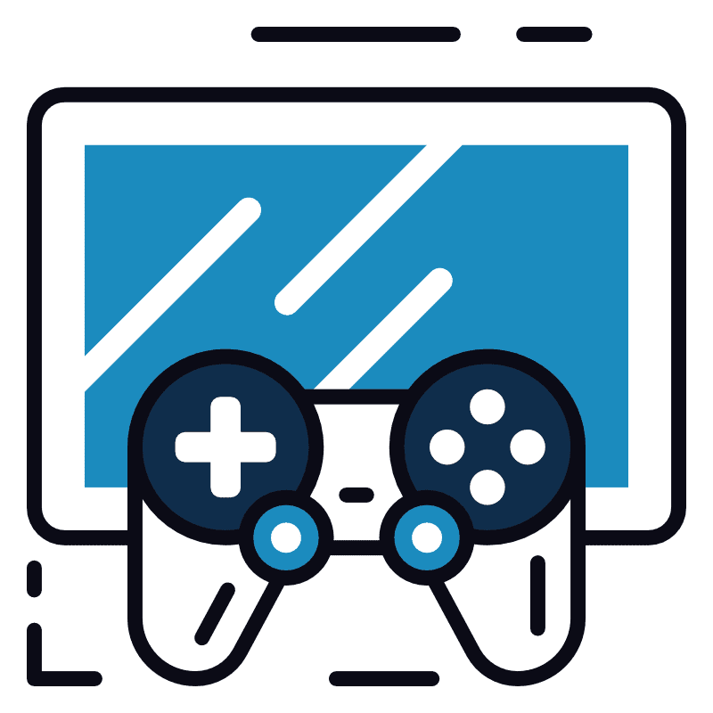 Flat gamin icon of a gaming console controller