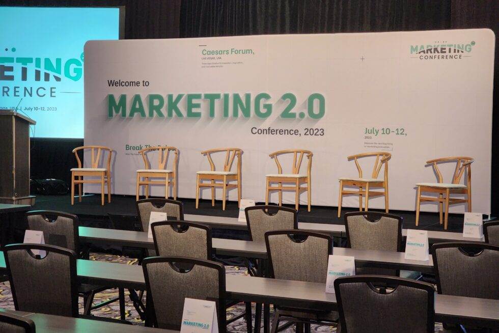 Image of the stage at the Marketing 2.0 Conference
